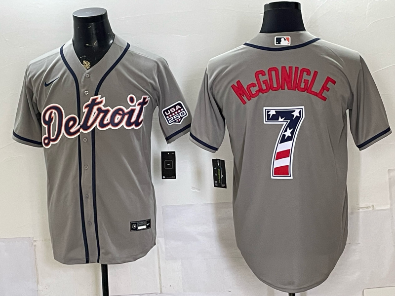 Men Detroit Tigers #7 McGonigle grey Nike 2026 MLB Jersey 0715004